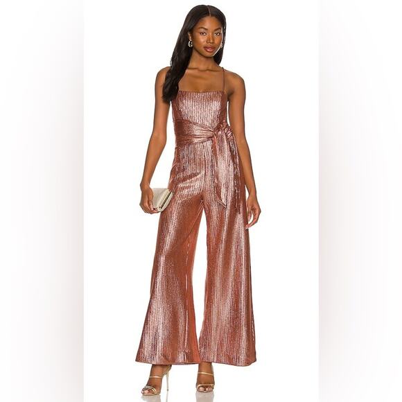 NWT Free People Shimmer and Shine Jumpsuit / Ginger Snap Metallic Womens Size S - Picture 5 of 12